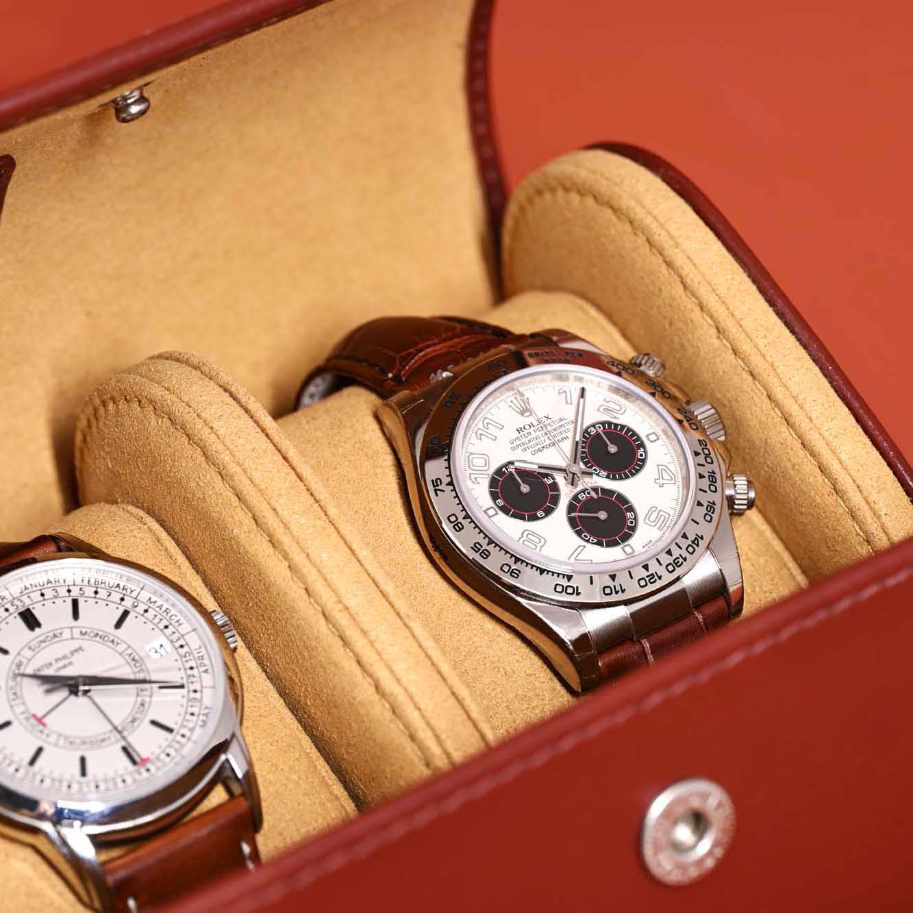 Watch roll "Cognac" for 3 watches