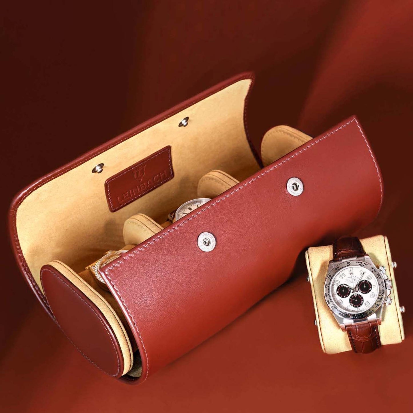 Watch roll "Cognac" for 3 watches
